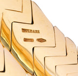 Bulgari 1990's 18 Karat Yellow Gold Chevron Spiga Wrap Vintage Bangle Bracelet Wilson's Estate Jewelry