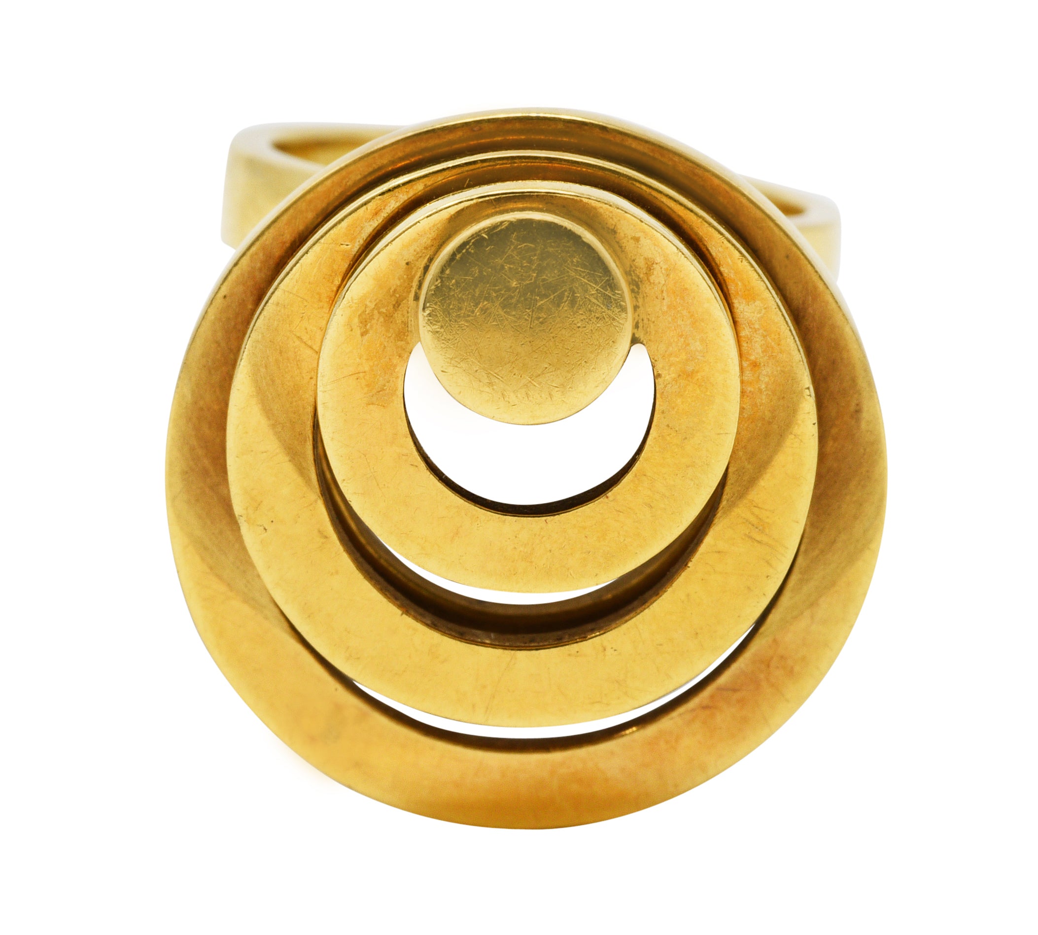 French 1960's Vintage 18 Karat Yellow Gold Fidget Spinner RingRing - Wilson's Estate Jewelry