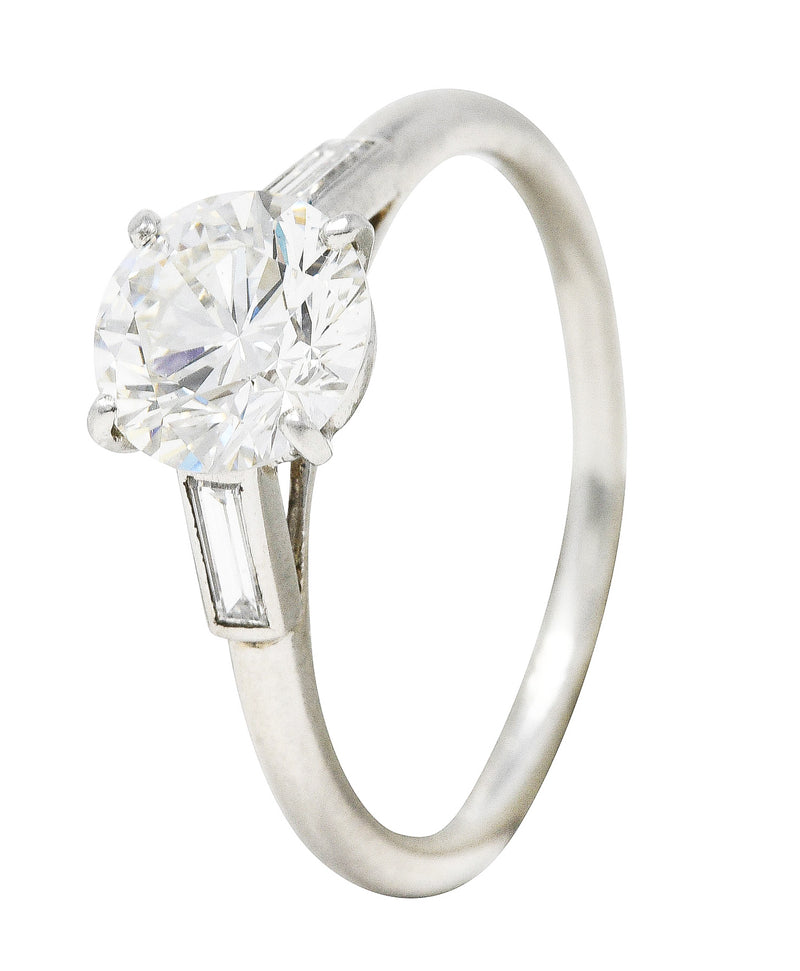 1926 Cartier Paris Art Deco 1.48 CTW Diamond Platinum Engagement Ring GIA Wilson's Estate Jewelry