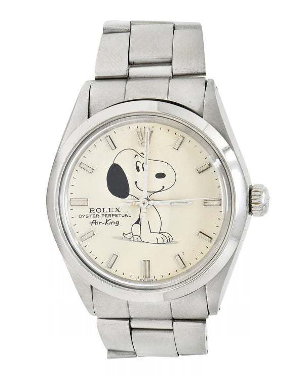 1984 Rolex 34 MM Stainless Steel Oyster Perpetual Air King Snoopy Watch