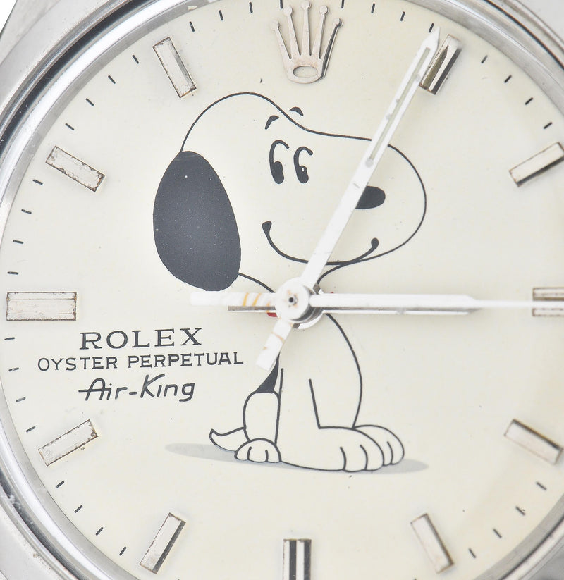 1984 Rolex 34 MM Stainless Steel Oyster Perpetual Air King Snoopy Watch