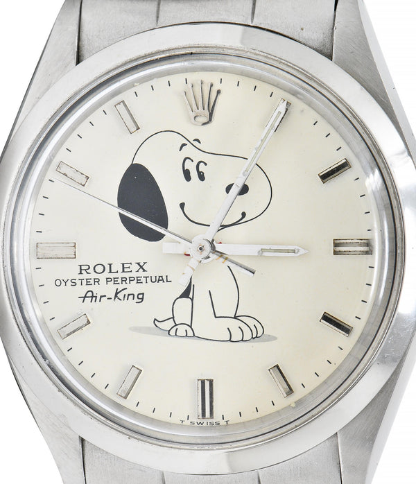 1984 Rolex 34 MM Stainless Steel Oyster Perpetual Air King Snoopy Watch