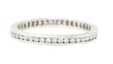 Art Deco 0.44 CTW Transitional Cut Diamond Platinum Wheat Eternity Wedding Band Ring Wilson's Estate Jewelry