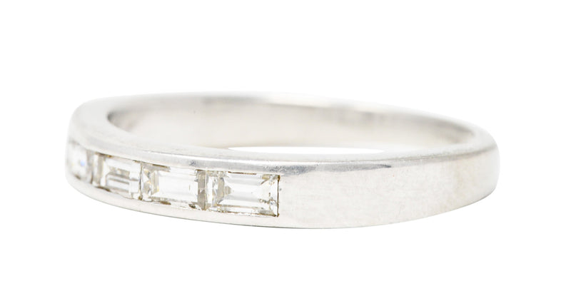 Mid-Century 0.42 CWT Diamond Platinum Vintage Wedding Band Ring Wilson's Estate Jewelry