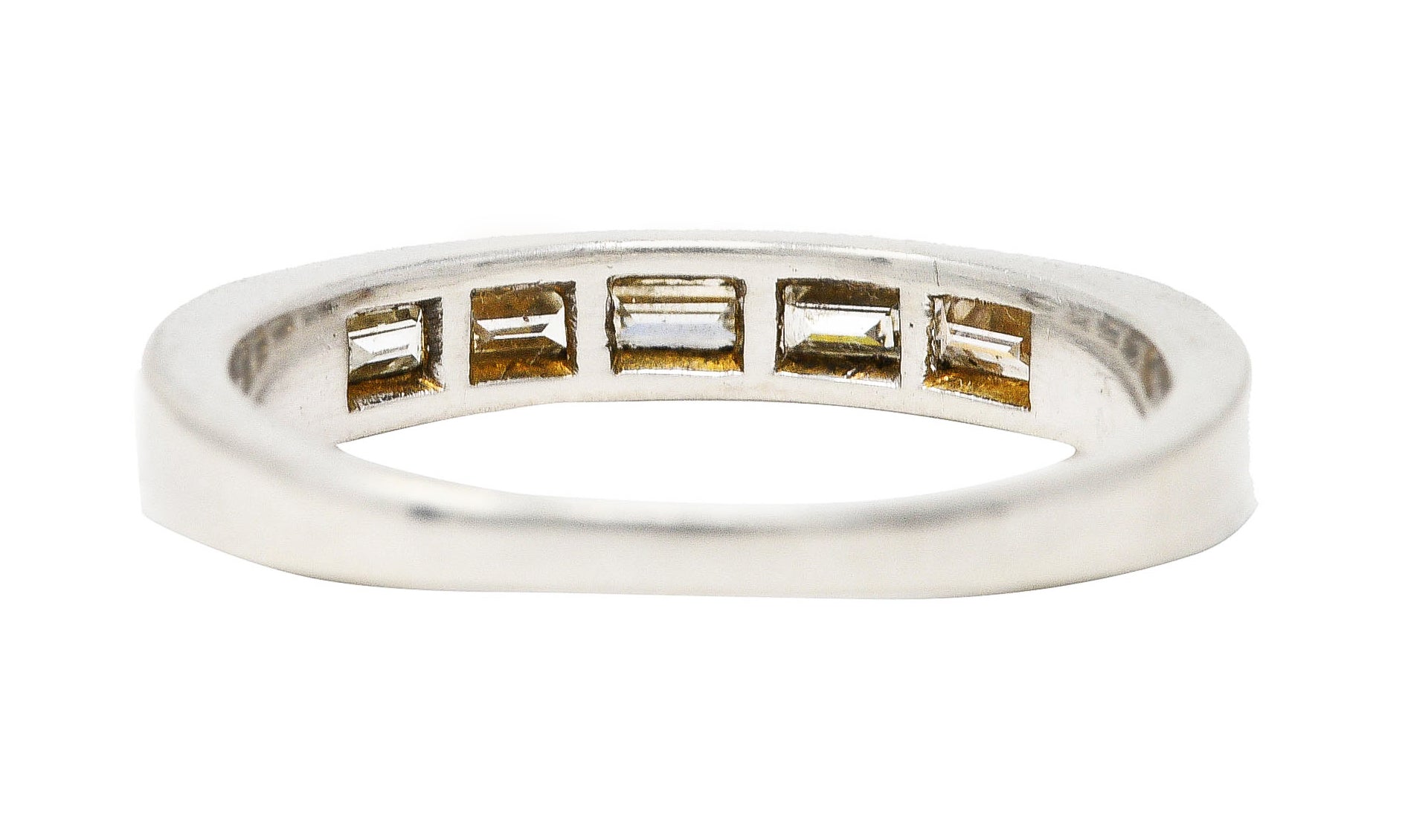 Mid-Century 0.42 CWT Diamond Platinum Vintage Wedding Band Ring Wilson's Estate Jewelry