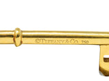 Tiffany & Co. Diamond 18 Karat Gold Quatrefoil Key PendantNecklace - Wilson's Estate Jewelry