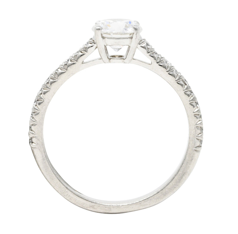 Tiffany & Co. Contemporary 0.90 CTW Diamond Platinum Pave Engagement Ring Wilson's Estate Jewelry