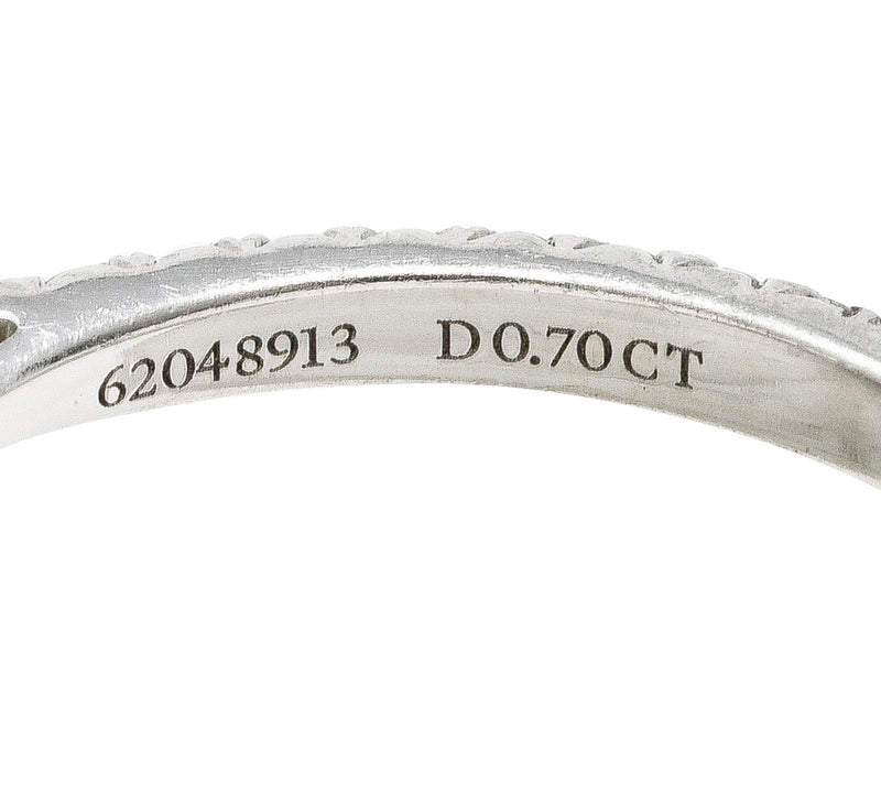 Tiffany & Co. Contemporary 0.90 CTW Diamond Platinum Pave Engagement Ring Wilson's Estate Jewelry