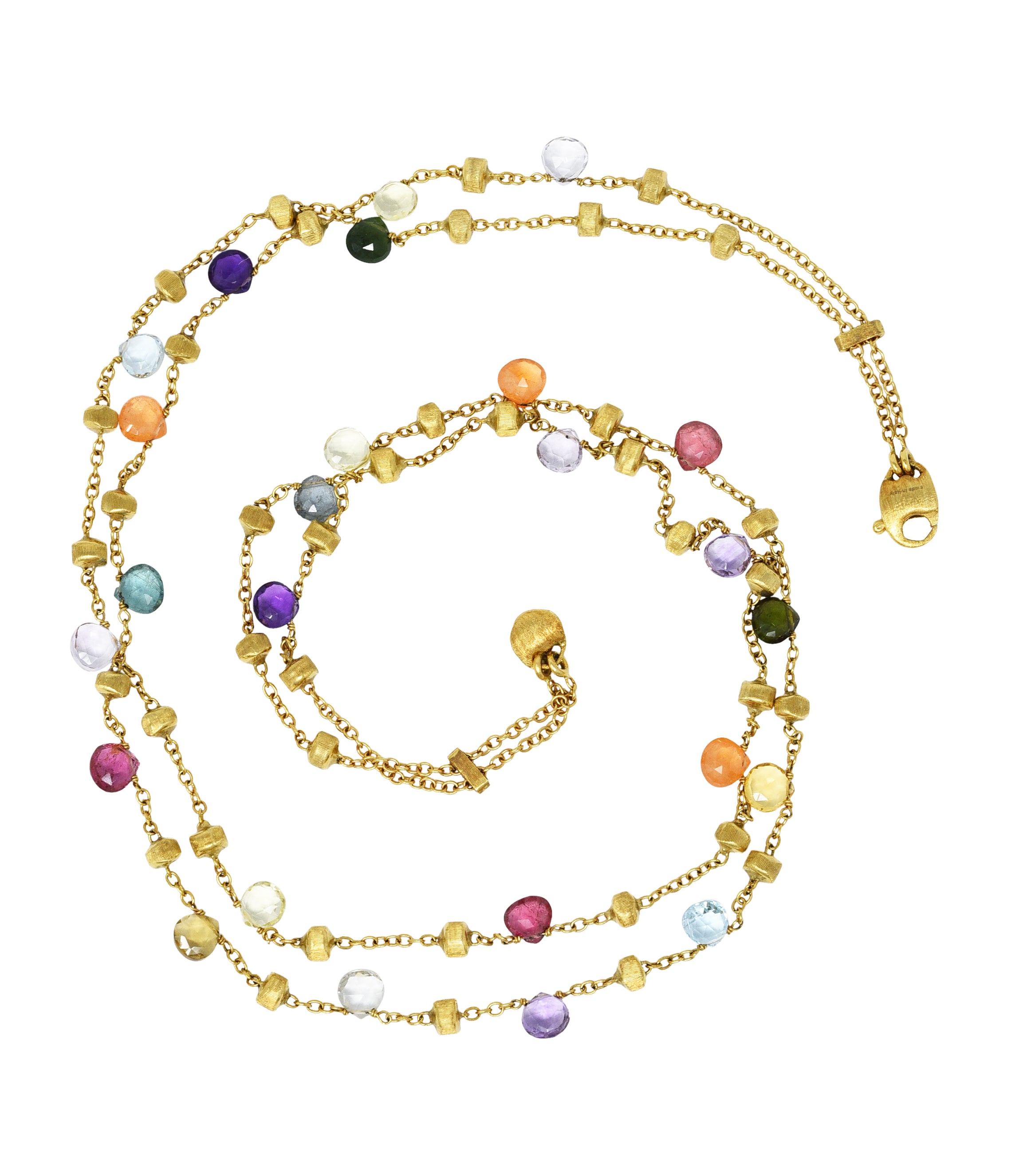 Marco Bicego Multi-Gem Topaz Amethyst 18 Karat Gold Confetti Swagged NecklaceNecklace - Wilson's Estate Jewelry