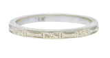 Art Deco 14 Karat White Gold Orange Blossom Wedding Band Ring Wilson's Estate Jewelry
