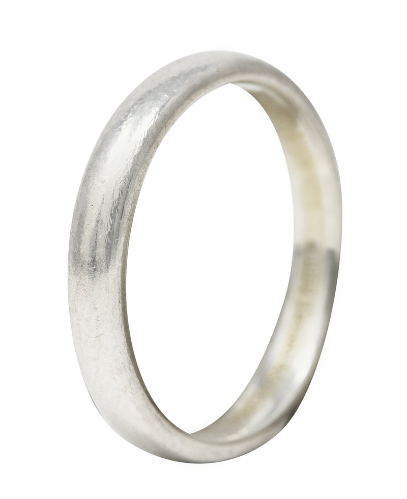 Tiffany & Co. 1999 Platinum 3mm Classic Wedding Band Vintage Ring Wilson's Estate Jewelry