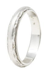 Vintage Platinum Decorative Wedding Band Ring Wilson's Estate Jewelry