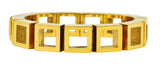 Carlo Weingrill Modernist Vintage 18 Karat Yellow Gold Square Sculptural Link Bracelet Wilson's Estate Jewelry