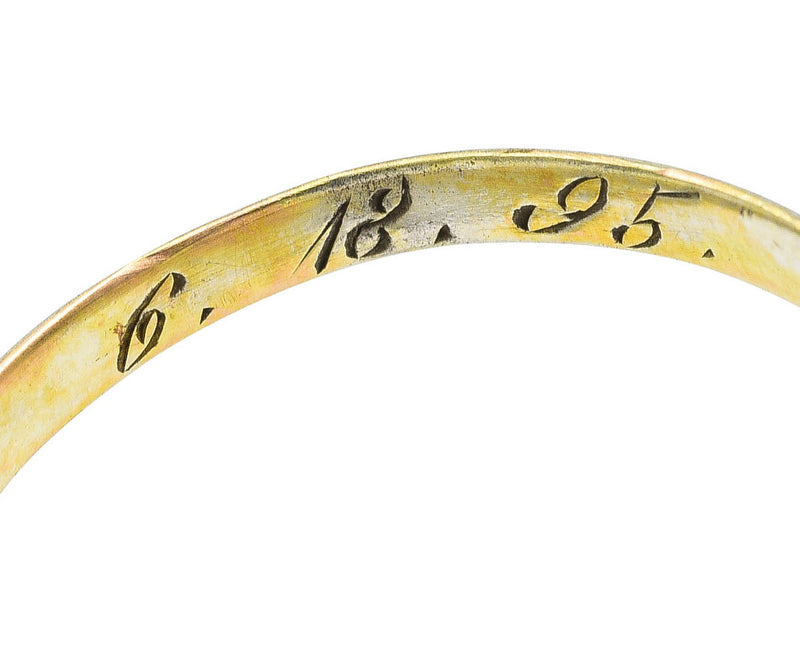 Antique Oval Cut Diamond 14 Karat Yellow Gold Engagement Ring Wilson's Estate Jewelry