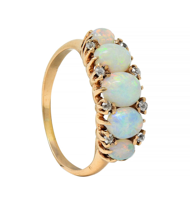 Buy Antique Victorian 10k Rose Gold Opal Seed Pearl Right Hand Ring Online  in India - Etsy