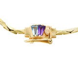 Erté Beauty of The Beast Diamond Amethyst Topaz Onyx Mother-Of-Pearl Platinum 14 Karat Yellow Gold Beauty and the Beast Vintage Pendant Necklace Wilson's Estate Jewelry