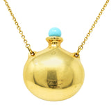 Elsa Peretti Tiffany & Co. Turquoise 18 Karat Gold Bottle NecklaceNecklace - Wilson's Estate Jewelry