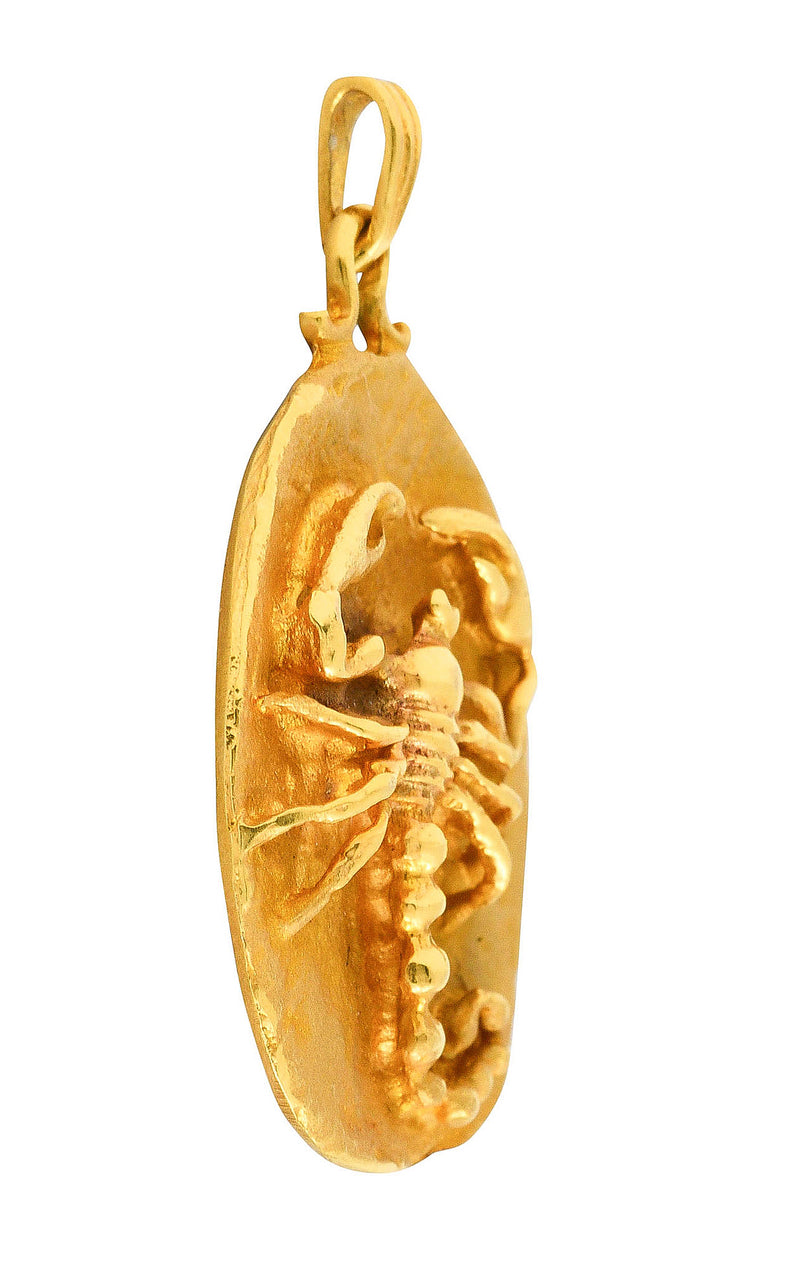 Vintage 1970's 14 Karat Yellow Gold Scorpio Zodiac Pendantcharm - Wilson's Estate Jewelry