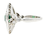J.E. Caldwell Art Deco 2.32 CTW Emerald Diamond Platinum Dinner Ring Wilson's Estate Jewelry