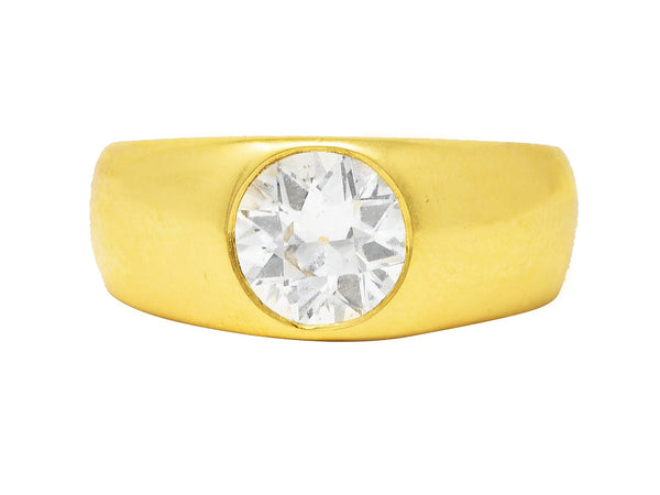 Tiffany & Co. 1960's 1.10 CTW Old European Cut Diamond 18 Karat Yellow Gold Unisex Vintage Engagement Ring Wilson's Estate Jewelry