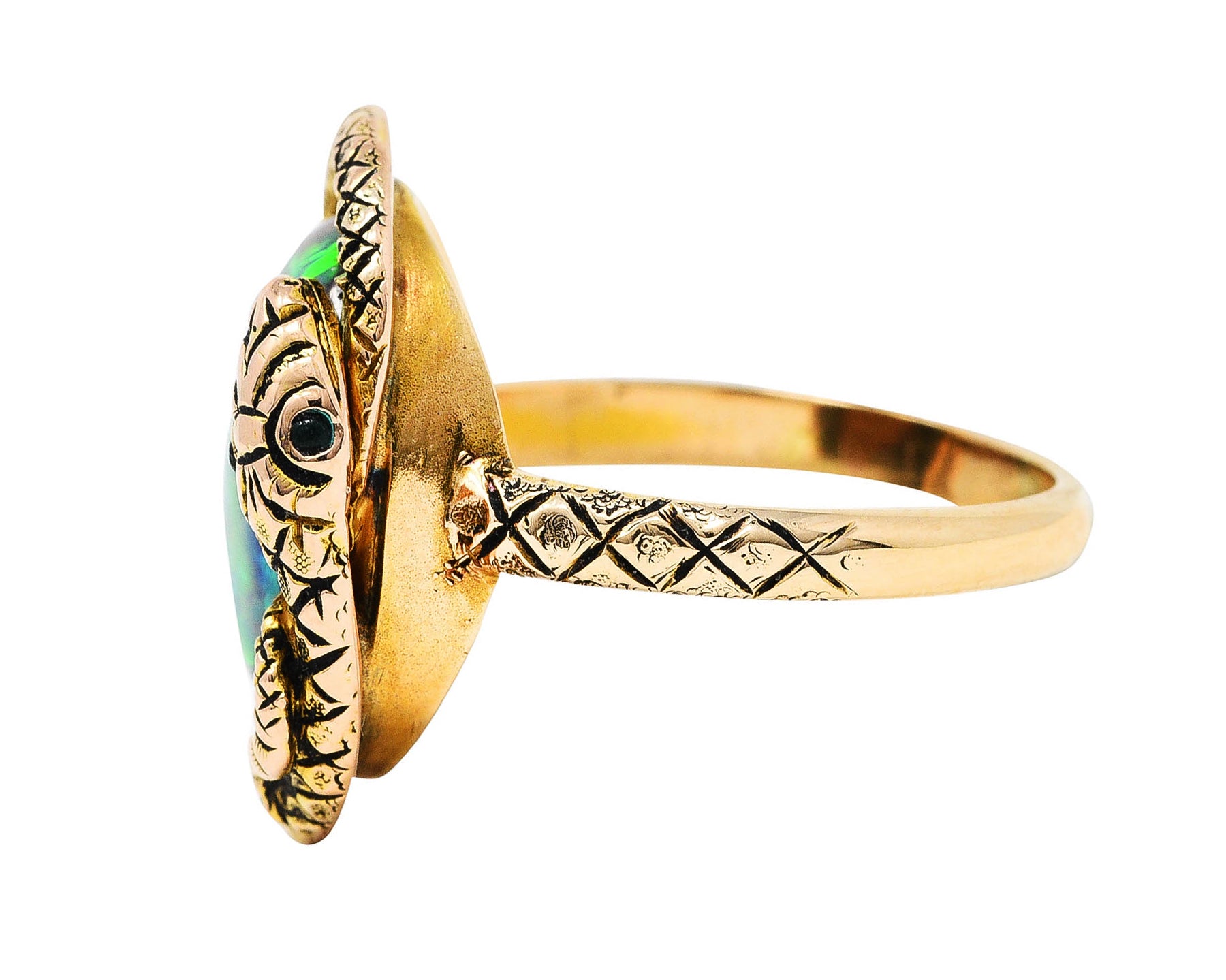 Victorian Opal 14 Karat Gold Snake RingRing - Wilson's Estate Jewelry