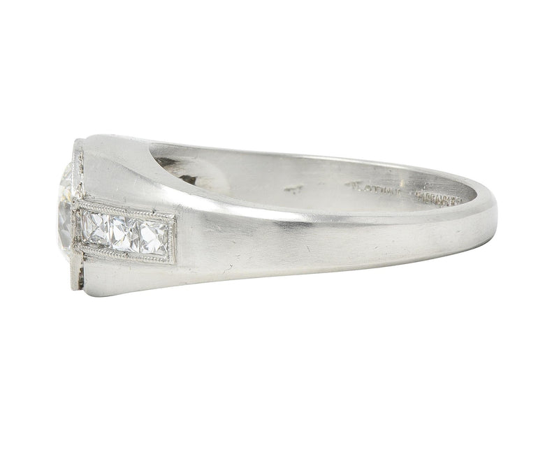 Tiffany & Co. Art Deco 1.20 CTW Old European Diamond Platinum Engagement Ring