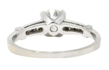 .11111 SH 1950's Mid-Century 1.05 CTW Diamond Platinum Engagement Ring Wilson's Estate Jewelry