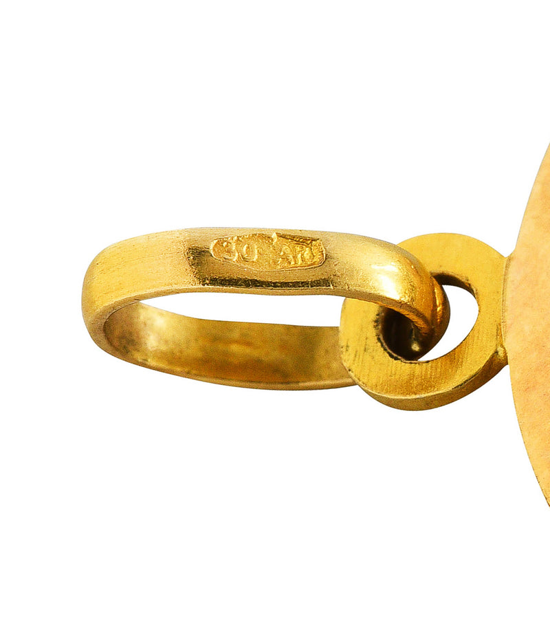 1970's Italian 18 Karat Gold Fortuna Goddess Pendantcharm - Wilson's Estate Jewelry