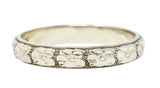 .11111 KO Art Deco 18 Karat White Gold Orange Blossom Unisex Wedding Band Ring Wilson's Estate Jewelry