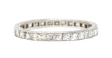 Art Deco 1.76 CTW French Cut Diamond Platinum Orange Blossom Eternity Channel Band Ring Wilson's Estate Jewelry