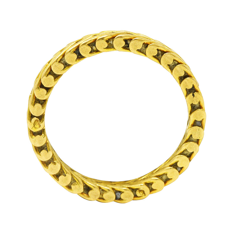 .11111 SH Van Cleef & Arpels Vintage French 18 Karat Yellow Gold Wheat Band Ring Wilson's Estate Jewelry