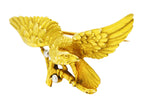 .11111 SH Edwardian Diamond Platinum-Topped 18 Karat Yellow Gold Eagle Brooch Wilson's Estate Jewelry