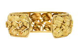 Vintage Buccellati 18 Karat Yellow Gold Hinged Foliate Leaf Cuff Braceletbracelet - Wilson's Estate Jewelry