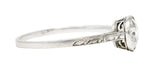 Art Deco 1.00 CTW Diamond Platinum Bezel Engagement Ring Wilson's Estate Jewelry