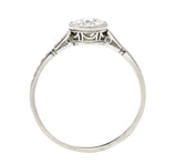Art Deco 1.00 CTW Diamond Platinum Bezel Engagement Ring Wilson's Estate Jewelry