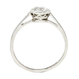 Art Deco 0.85 CTW Diamond Platinum Bezel Engagement Ring Wilson's Estate Jewelry