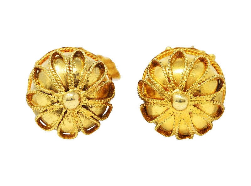 British Victorian Etruscan Revival 15 Karat Yellow Gold Drop EarringsEarrings - Wilson's Estate Jewelry