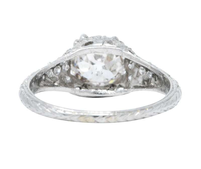 1910 Edwardian Byard F. Brogan 1.25 CTW Diamond Platinum Engagement RingRing - Wilson's Estate Jewelry