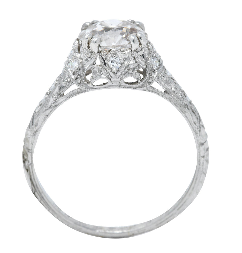 1910 Edwardian Byard F. Brogan 1.25 CTW Diamond Platinum Engagement RingRing - Wilson's Estate Jewelry
