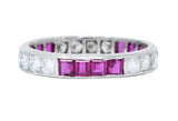 1960's Vintage 1.11 CTW Diamond Ruby Platinum Eternity Band RingRing - Wilson's Estate Jewelry