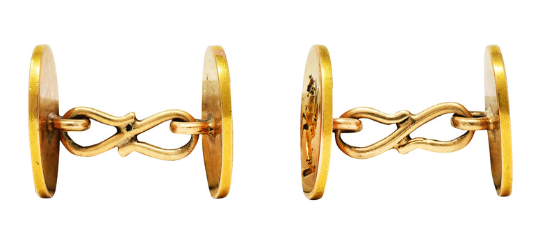 Art Nouveau 18 Karat Yellow Gold Pegasus Signet CufflinksCufflinks - Wilson's Estate Jewelry