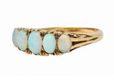 Victorian Opal 9 Karat Yellow Gold Antique Five Stone Band Ring