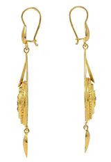 Victorian Etruscan Revival Amethyst 14 Karat Gold Drop EarringsEarrings - Wilson's Estate Jewelry