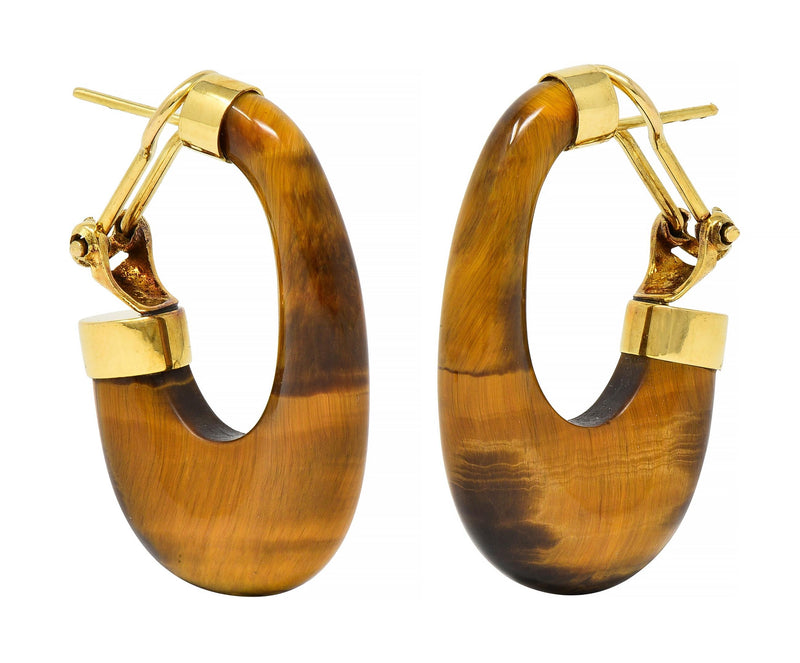 Buy Vintage 14k Yellow Gold Half Pair Oval Hoop Earring Online in India -  Etsy