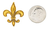 Victorian 14 Karat Gold Fleur-De-Lis Milgrain Pendant Watch Locket PinBrooch - Wilson's Estate Jewelry
