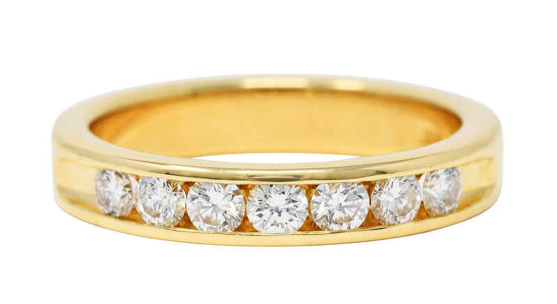 Vintage 0.50 CTW Diamond 18 Karat Yellow Gold Unisex Channel Band RingRing - Wilson's Estate Jewelry