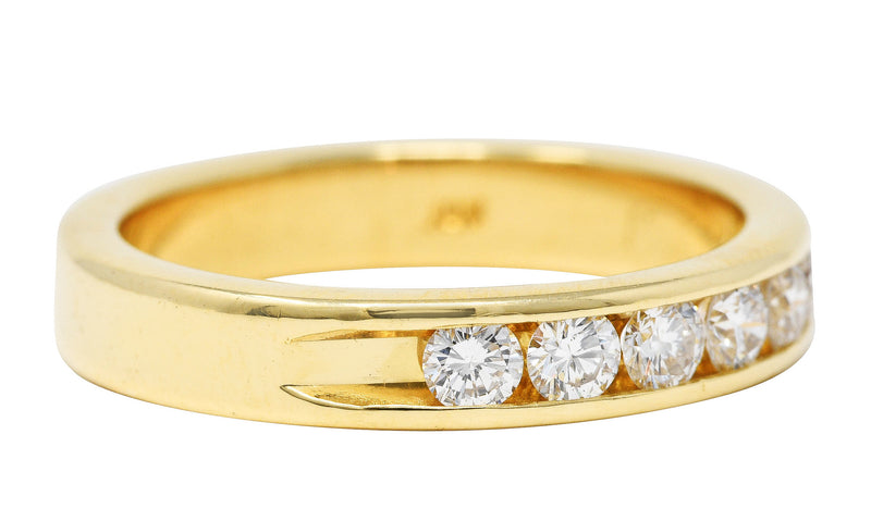 Vintage 0.50 CTW Diamond 18 Karat Yellow Gold Unisex Channel Band RingRing - Wilson's Estate Jewelry