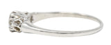 1930's Art Deco 0.44 CTW Diamond Platinum Three Stone Engagement Ring Wilson's Estate Jewelry