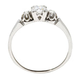 1930's Art Deco 0.44 CTW Diamond Platinum Three Stone Engagement Ring Wilson's Estate Jewelry