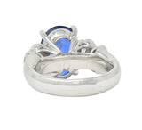 JB Star 7.15 CTW Ceylon Sapphire Diamond Platinum Five Stone Ring GIA